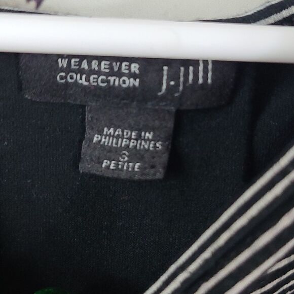 J.Jill PETITE Wearever Collection Sleeveless Black Striped Colorblock Dress SP - Picture 6 of 11